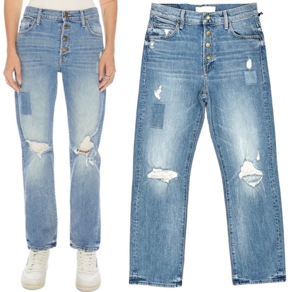 Mother The Snapped Ditcher Flood Straight-Leg Jeans Size 31 NWT
